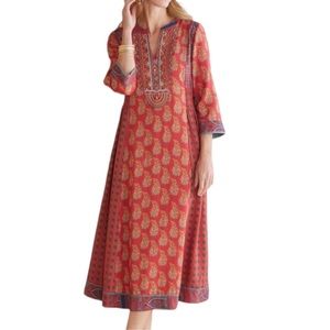 Soft Surroundings Red Phoenix boho midi Dress Sz Large